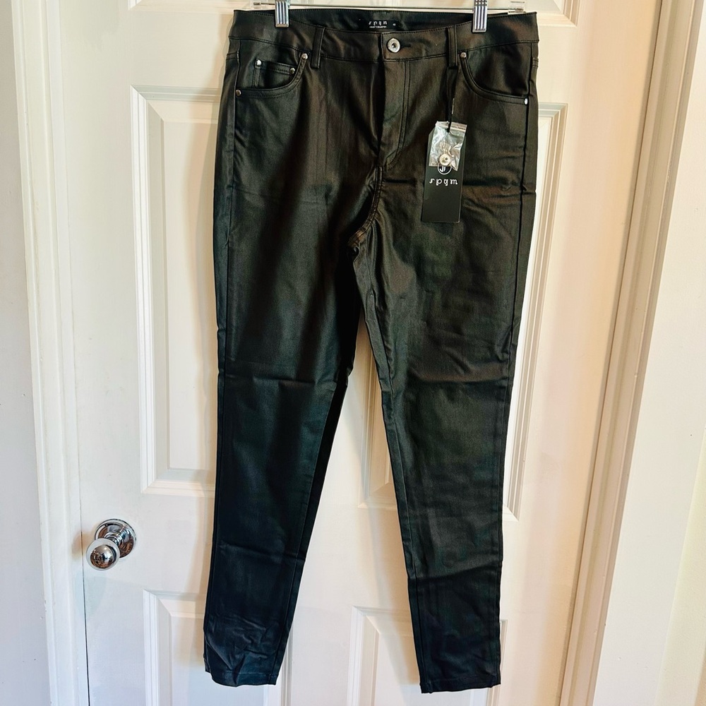 Women's Black Faux Leather Skinny Jeans